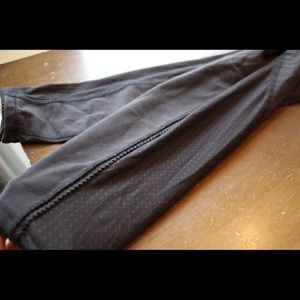 Lululemon Black Mesh Leggings with Panel Detail